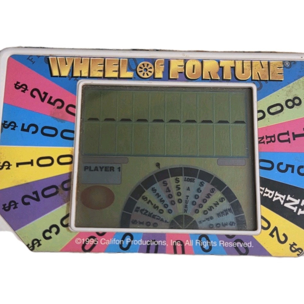 Vintage Wheel of Fortune Handheld Electronic Game Cartridges Tiger 1995 - TESTED